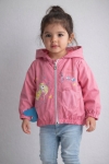 Детско яке за момиче, тъмно розов цвят  