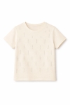 Детска тениска за момиче, цвят екрю