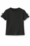 Детска тениска за момиче, черен цвят