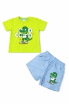 Детски комплект за момче с къс ръкав, зелен цвят