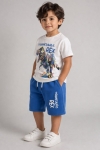 Детски комплект за момче с къс ръкав, син цвят 