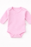 Бебешко боди рипс за момиче с къс ръкав, розов цвят