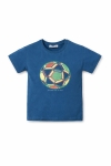 Детска тениска за момче, син цвят