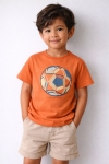 Детска тениска за момче, кафяв цвят