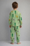 Детска пижама за момче с дълъг ръкав, зелен цвят