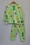 Детска пижама за момче с дълъг ръкав, зелен цвят