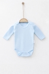 Бебешко боди с дълъг ръкав, син цвят 