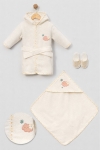 Бебешки комплект за баня 3 части, цвят екрю