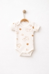 Бебешко боди с къс ръкав, цвят екрю