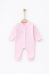 Бебешки гащеризон за момиче с дълъг ръкав, розов цвят