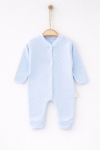 Бебешки гащеризон за момиче с дълъг ръкав, син цвят