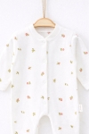 Бебешки гащеризон за момиче с дълъг ръкав, цвят екрю