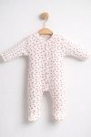 Бебешки гащеризон за момиче с дълъг ръкав, цвят екрю