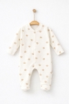 Бебешки гащеризон с дълъг ръкав, цвят екрю