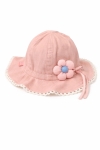 Детска шапка за момиче, тъмно розов цвят