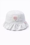 Детска шапка за момиче, бял цвят