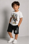 Детски комплект за момче с къс ръкав, черен цвят 