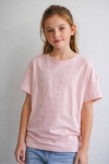 Детска тениска за момиче, розов цвят  