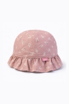 Бебешка шапка за момиче, тъмно розов цвят