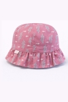 Детска шапка за момиче, тъмно розов цвят