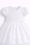 Детска рокля с къс ръкав, бял цвят