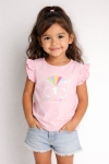 Детска тениска за момиче, розов цвят