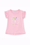 Детска тениска за момиче, розов цвят