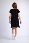 Детска рокля с къс ръкав, черен цвят