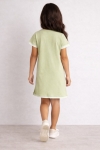 Детска рокля с къс ръкав, зелен цвят
