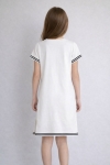 Детска рокля с къс ръкав, бял цвят