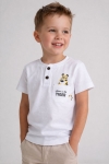 Детска тениска за момче, бял цвят