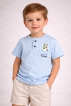 Детска тениска за момче, син цвят