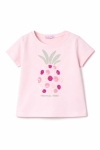 Детска тениска за момиче, розов цвят
