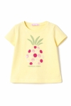 Детска тениска за момиче, жълт цвят