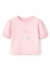 Детска тениска за момиче, розов цвят