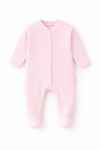 Бебешки гащеризон с дълъг ръкав за момиче, розов цвят