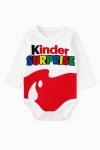 Бебешко боди дълъг ръкав Kinder Surprise, бял цвят