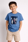 Детска тениска за момче, син цвят