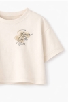 Детска тениска за момиче, бежов цвят