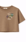 Детска тениска за момиче, кафяв цвят