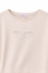 Детска тениска за момиче, бежов цвят