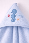 Бебешка хавлия за баня, син цвят 