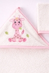Бебешка хавлия за баня с тривка, розов цвят