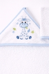 Бебешка хавлия за баня с тривка, син цвят