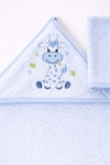 Бебешка хавлия за баня с тривка, син цвят