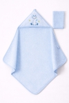 Бебешка хавлия за баня с тривка, син цвят