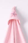Бебешка хавлия за баня, розов цвят