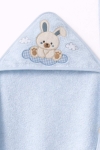 Бебешка хавлия за баня с тривка, син цвят