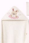 Бебешка хавлия за баня с тривка, розов цвят