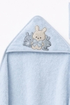 Бебешка хавлия за баня с тривка, син цвят
